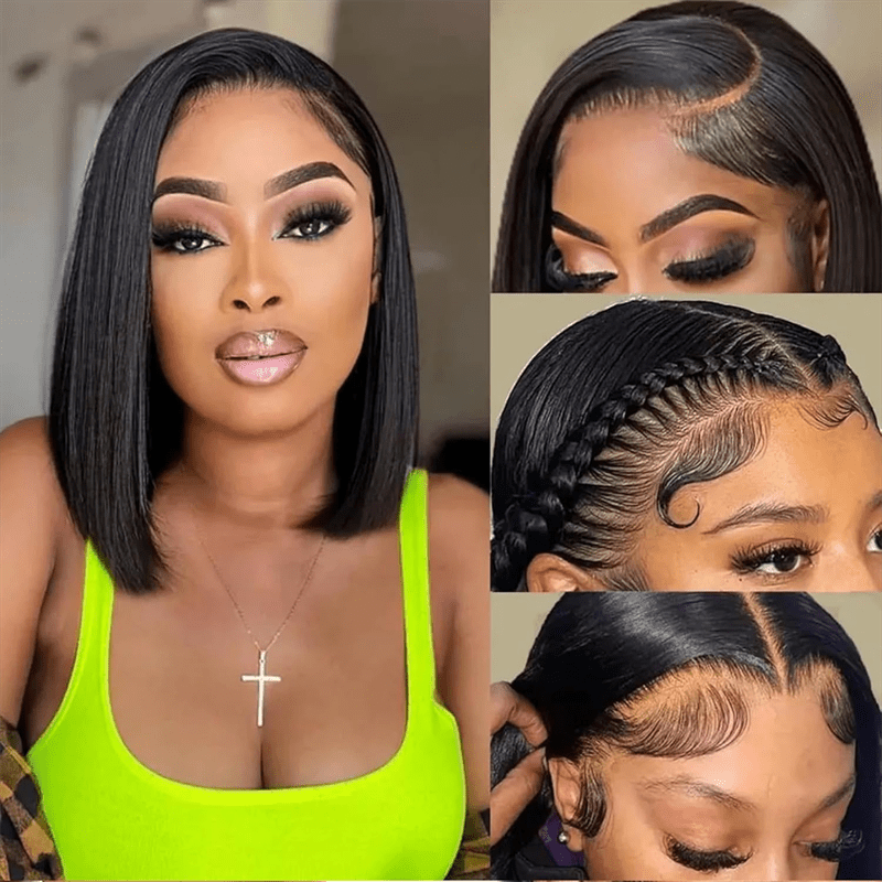 Flash Sale | Msgem Short Bob Wigs Straight Hair 13x4 Frontal Bob Wigs 150% - Msgem Hair