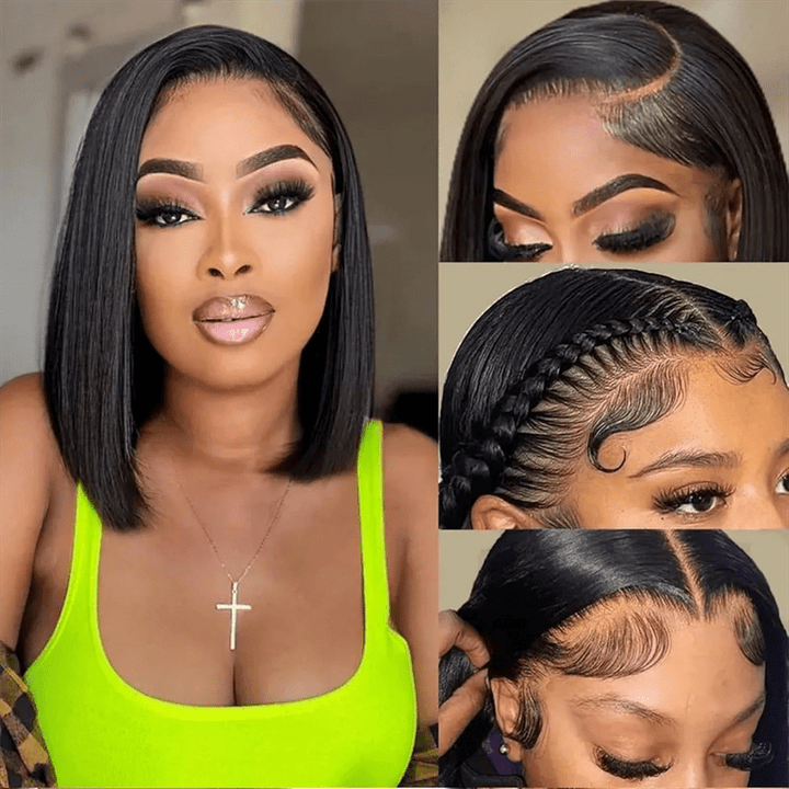 Flash Sale | Msgem Short Bob Wigs Straight Hair 13x4 Frontal Bob Wigs 150% - Msgem Hair