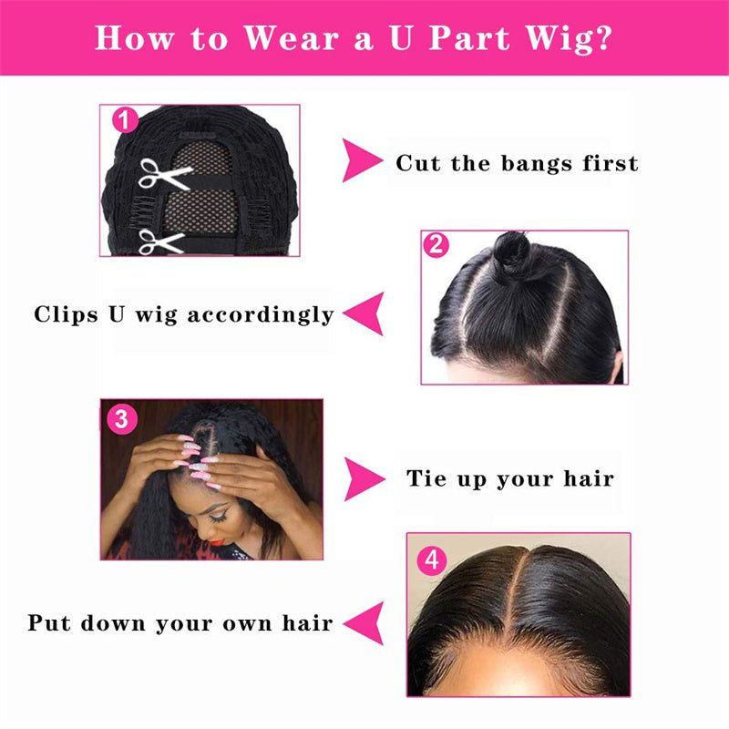 Flash Sale | Msgem U Part Wigs 100% Human Hair Wig Beginner Friendly No Glue - Msgem Hair