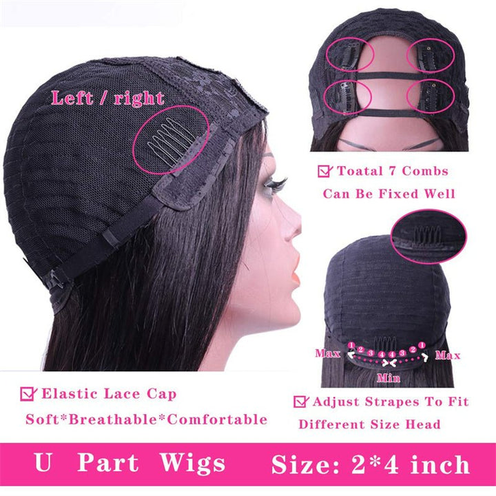 Flash Sale | Msgem U Part Wigs 100% Human Hair Wig Beginner Friendly No Glue - Msgem Hair