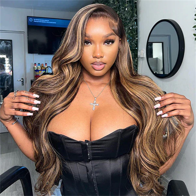 CLEARANCE | Msgem P4/27 Highlight Human Hair Wigs 13x4 Lace Front Wigs Straight Body Water Wave Style