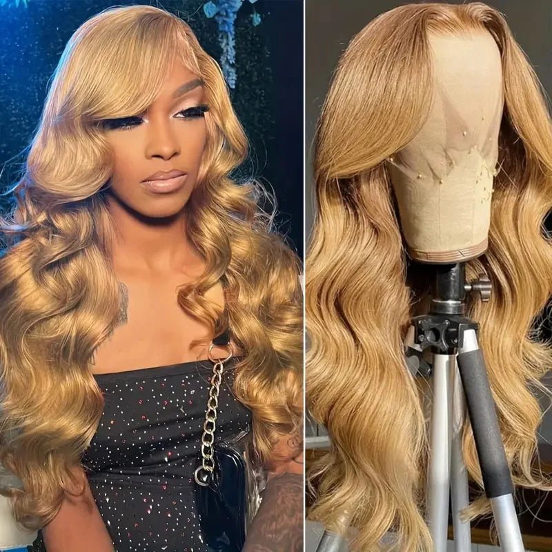 Honey Blonde 13x4 Lace Front Wigs Pre Plucked Blonde Body Wave Wigs 180%/250% Hair Density - Msgem Hair