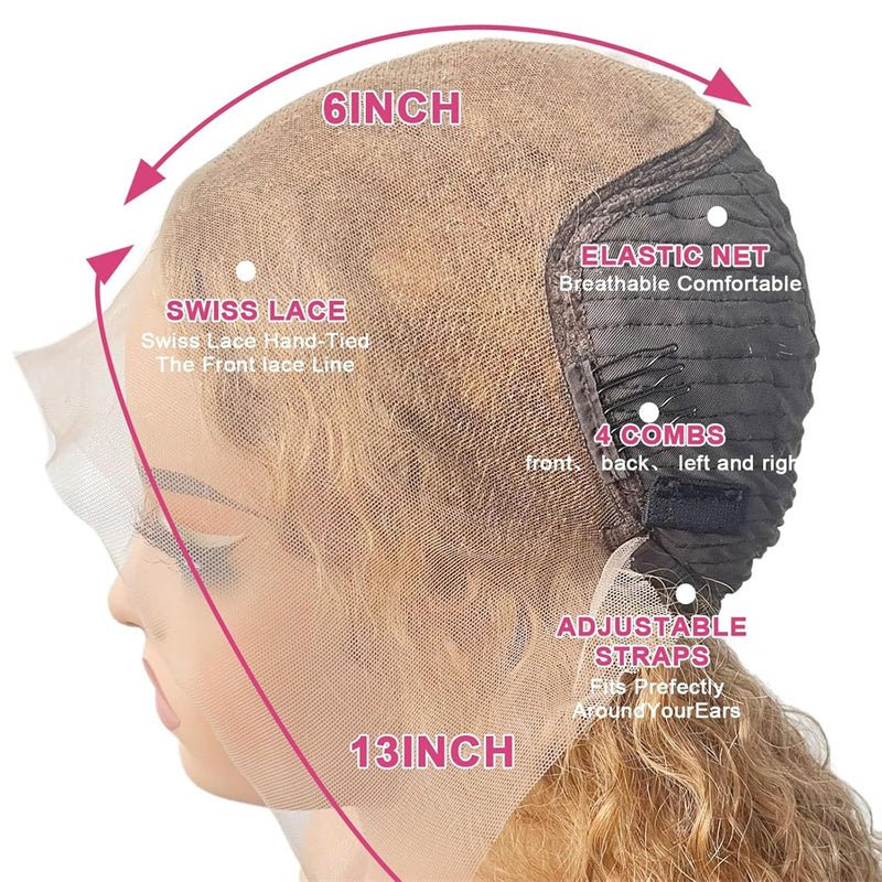 Honey Blonde Straight Wig Human Hair 13x6 Transparent Lace Front Wig Human Hair Pre Plucked With Baby Hair - Msgem Hair