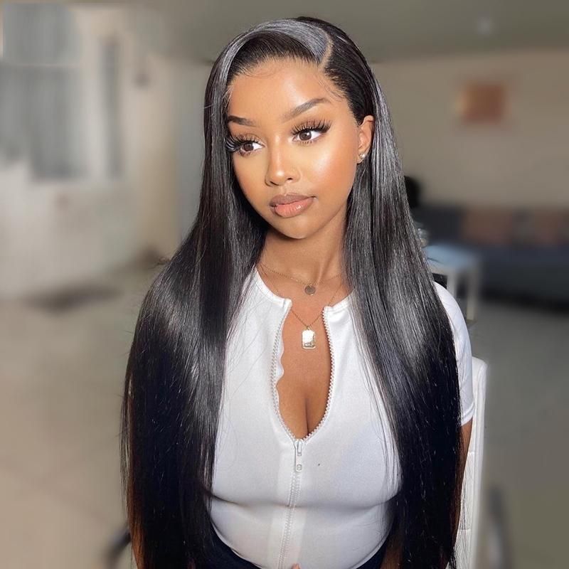 Indian 100% Virgin Human Hair 4pcs/pack Straight Hair Bundles With 13*4 Lace Frontal - Msgem Hair