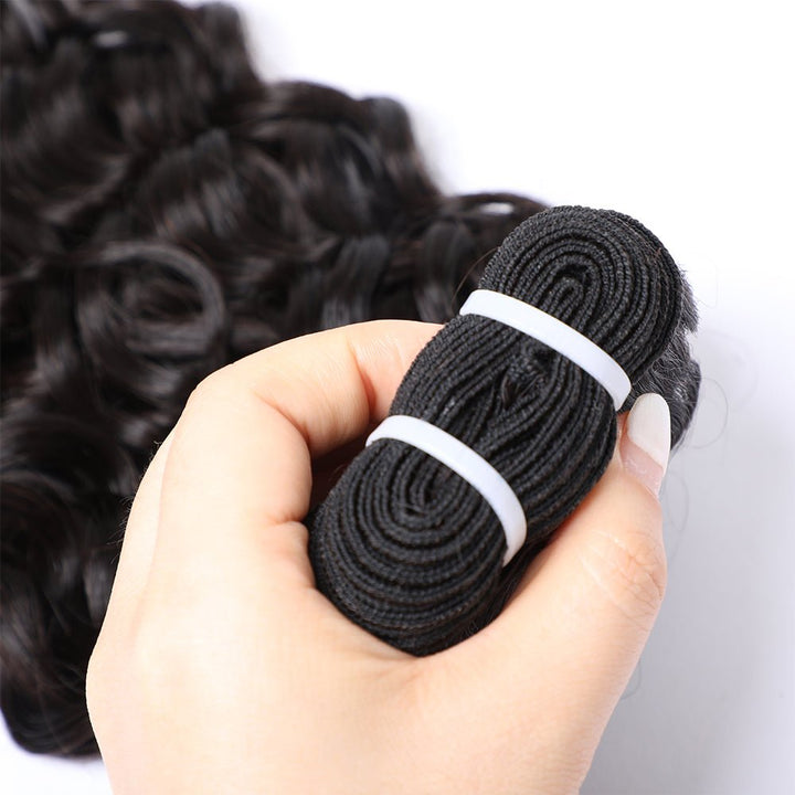 Indian Human Hair 4 Bundles Water Wave Virgin Hair Weaves - Msgem Hair