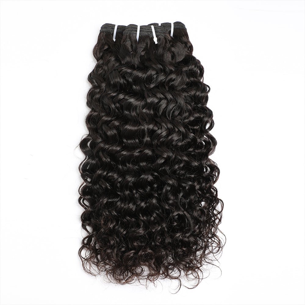 Indian Virgin Hair Water Wave 3 Bundles Natural Black - Msgem Hair