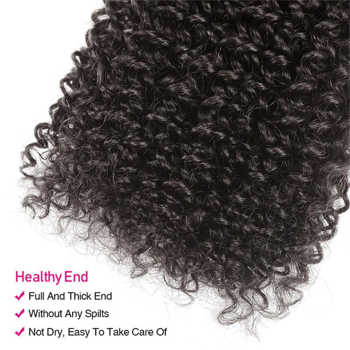 Kinky Curly Hair 4 Bundles With 4x4 Lace Closure Virgin Human Hair - Msgem Hair
