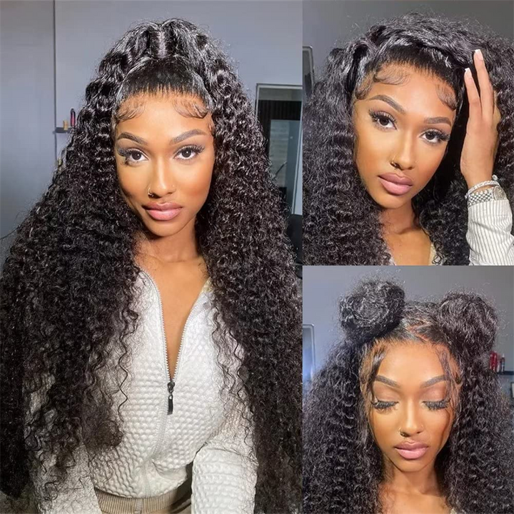 Msgem Wear Go 13x6 Full Front Glueless Wig Kinky Curly HD Lace Wig With Elastic Drawstring
