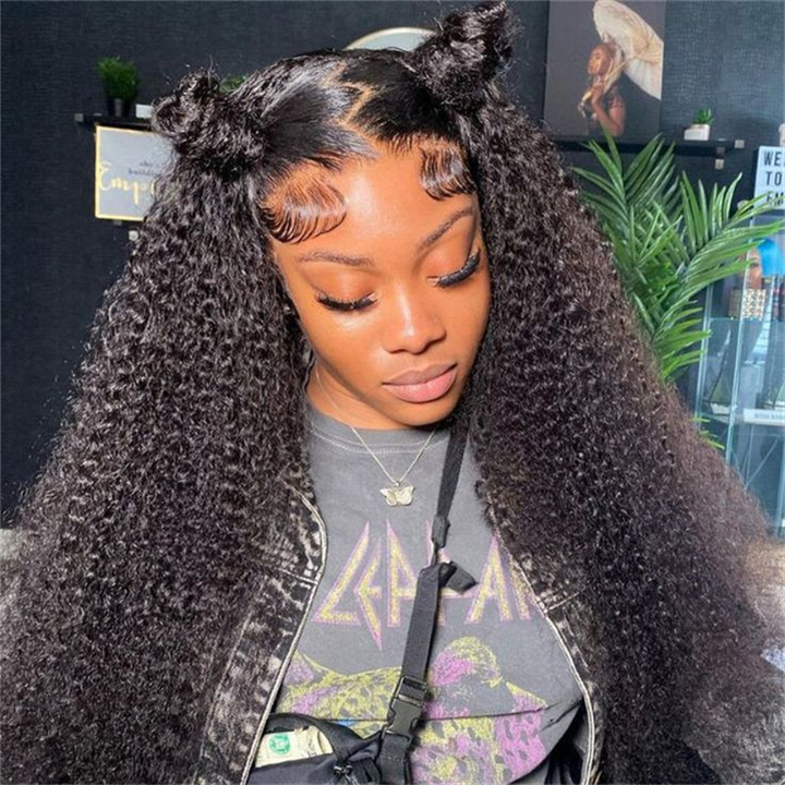 Msgem Wear Go 13x6 Full Front Glueless Wig Kinky Curly HD Lace Wig With Elastic Drawstring
