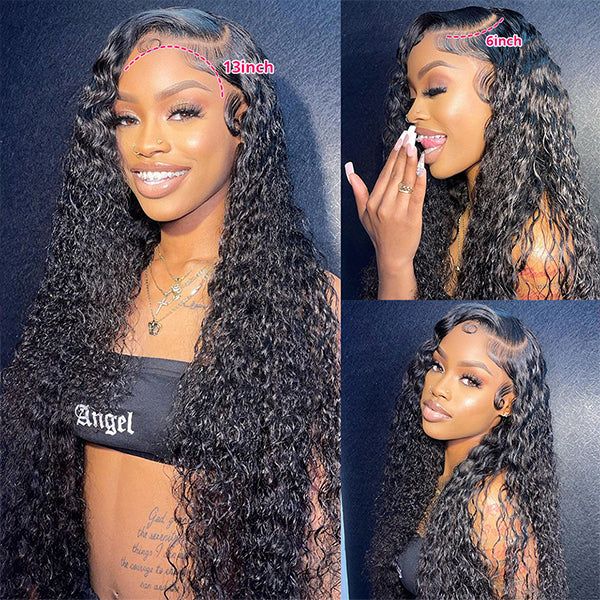 Msgem 100% Virgin Human Hair 13x6 Lace Frontal Wig Super Secure Water Wave Transparent Lace Wig - Msgem Hair