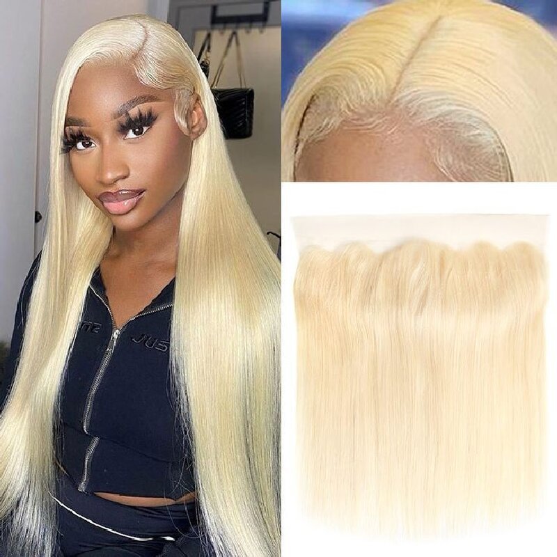 Msgem 100% Virgin Human Hair 613 Blonde Straight Hair 3 Bundles With 13x6 Lace Frontal Closure - Msgem Hair