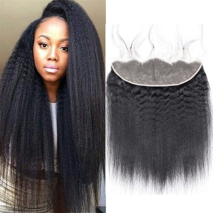 Msgem 13 x 4 Lace Frontal Closure Kinky Straight Ear to Ear HD Lace Frontal Pre Plucked Closure - Msgem Hair