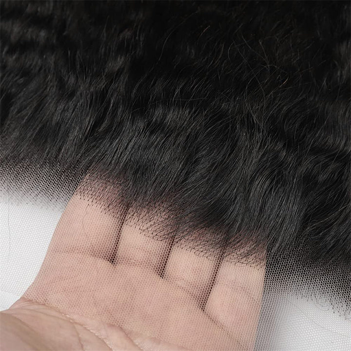 Msgem 13 x 4 Lace Frontal Closure Kinky Straight Ear to Ear HD Lace Frontal Pre Plucked Closure - Msgem Hair