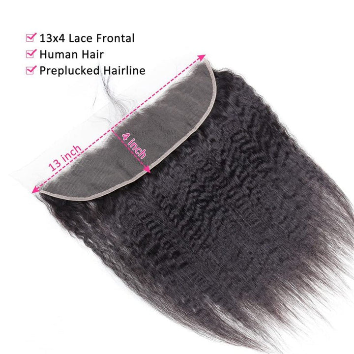Msgem 13 x 4 Lace Frontal Closure Kinky Straight Ear to Ear HD Lace Frontal Pre Plucked Closure - Msgem Hair