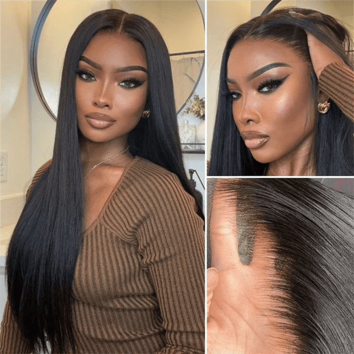 Msgem 13x4 13x6 Full Glueless Wig Straight Hair HD Lace Front Drawstring Wig Beginner Friendly - Msgem Hair