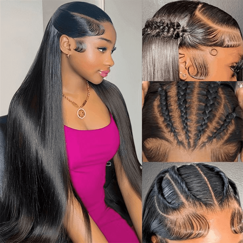 Msgem 13x4 13x6 Full Glueless Wig Straight Hair HD Lace Front Drawstring Wig Beginner Friendly - Msgem Hair