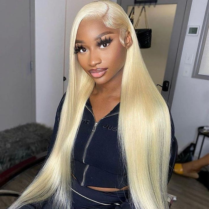 Msgem 13X4 Lace front Wig Human Hair 180% Natural Denstiy 613 Blonde Straight 100% Virgin Human Hair - Msgem Hair