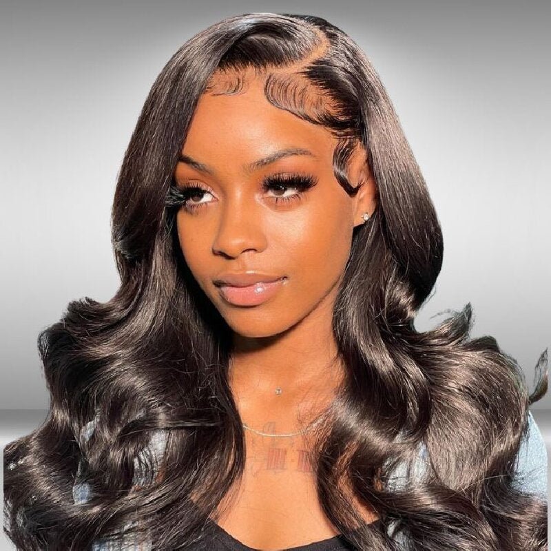 Msgem 13x4 Lace Front Wig Nature Black Body Wave With Glueless Pre Plucked Baby Hair - Msgem Hair