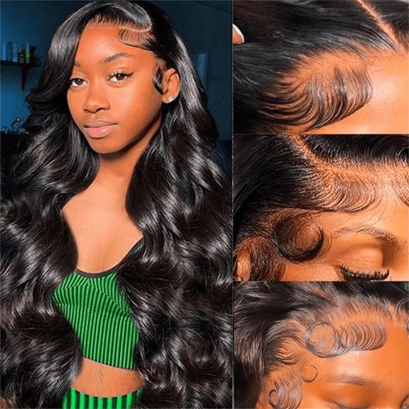 Msgem 13x4 Lace Front Wig Nature Black Body Wave With Glueless Pre Plucked Baby Hair - Msgem Hair