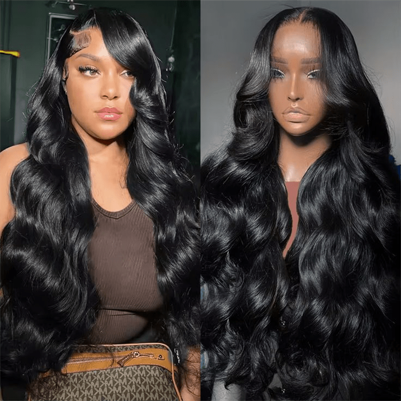 Msgem 13x4 Lace Front Wig Nature Black Body Wave With Glueless Pre Plucked Baby Hair - Msgem Hair
