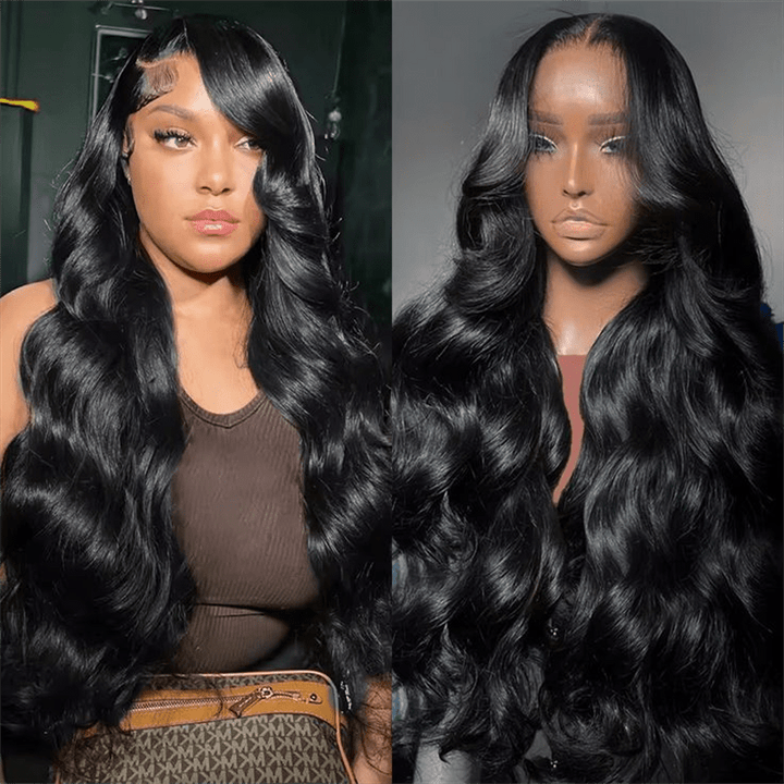 Msgem 13x4 Lace Front Wig Nature Black Body Wave With Glueless Pre Plucked Baby Hair - Msgem Hair