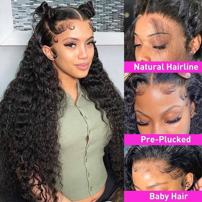 Msgem 13x4 Lace front Wigs Human Hair Water Wave 180% Hair Density Brazilian Human Remy Hair - Msgem Hair