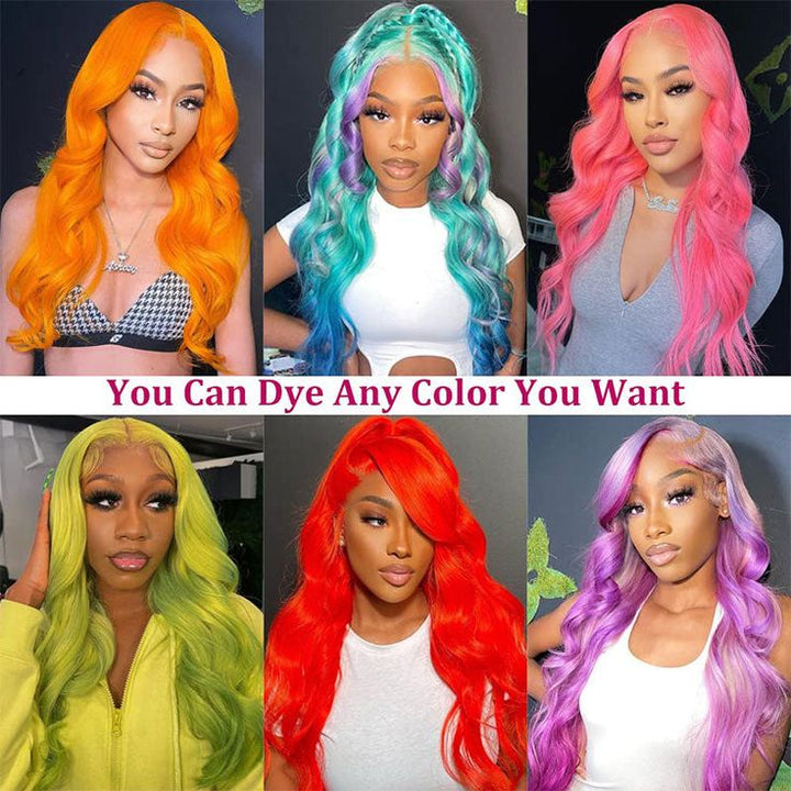 Msgem 13x4 Lace Frontal Wig Body Wave 180% Density Transparent Lace Wig Brazilian Virgin Human Hair - Msgem Hair