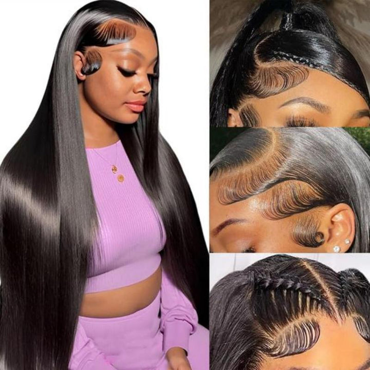 Msgem 13x4 Lace Frontal Wigs Human Hair Straight Hair HD Transparent Lace Front Wigs for Women - Msgem Hair