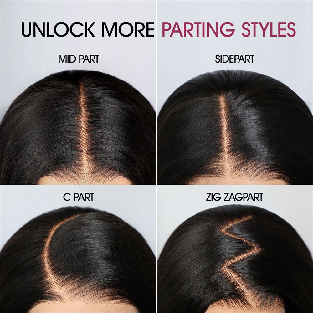 Msgem Yaki Straight 13x6 Lace Frontal Wigs HD Full Lace Human Hair Wig