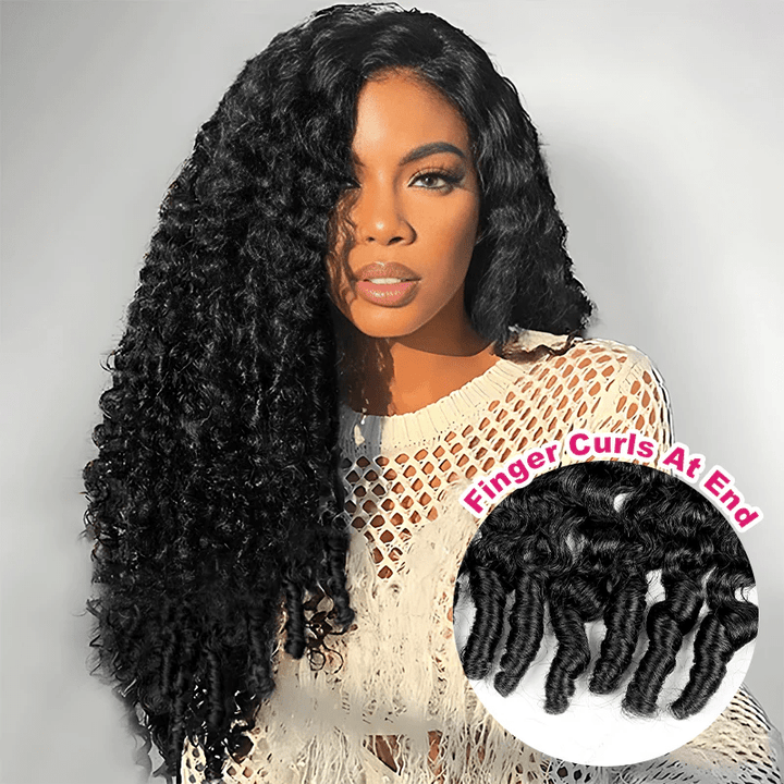 Msgem 13x6 Full Lace Frontal Pull & Go Burmese Curly Human Hair Wigs With Invisi Drawstring - Msgem Hair