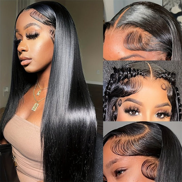 Msgem 13x6 HD Invisible Full Lace Wig 40 Inches Straight Lace Frontal Human Hair Wigs for Women - Msgem Hair