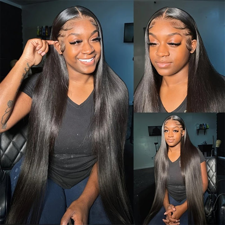 Msgem 13x6 HD Invisible Full Lace Wig 40 Inches Straight Lace Frontal Human Hair Wigs for Women - Msgem Hair