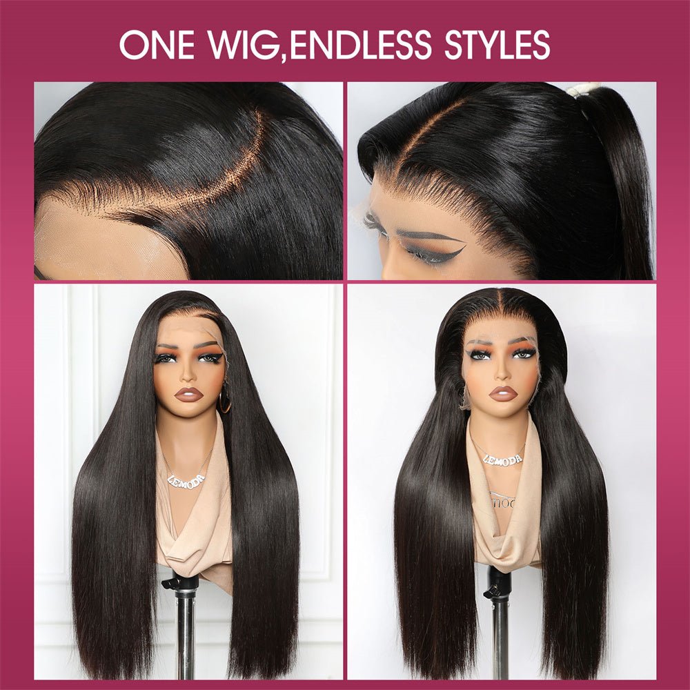 Msgem 13x6 HD Invisible Full Lace Wig 40 Inches Straight Lace Frontal Human Hair Wigs for Women - Msgem Hair