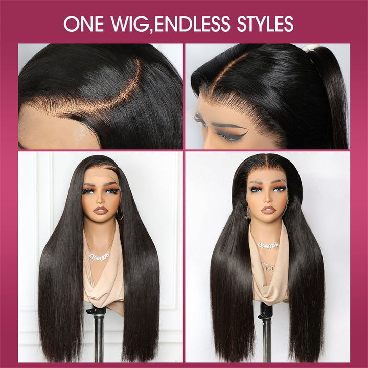 Msgem 13x6 HD Invisible Full Lace Wig 40 Inches Straight Lace Frontal Human Hair Wigs for Women - Msgem Hair