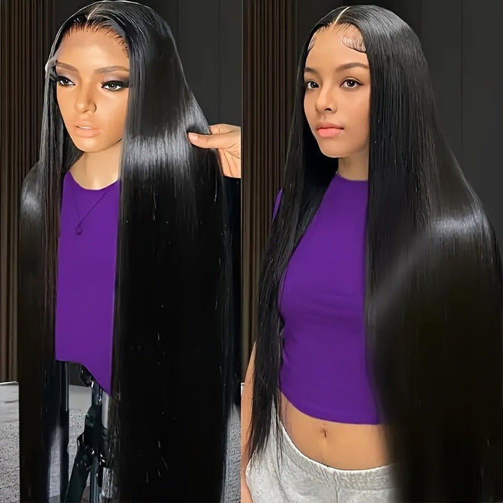 Msgem 13x6 HD Invisible Full Lace Wig 40 Inches Straight Lace Frontal Human Hair Wigs for Women - Msgem Hair