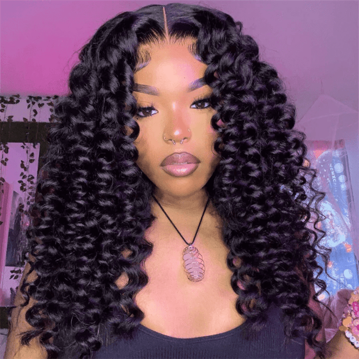 Msgem 13x6 HD Lace Bouncy Wand Curls With Voluminous 5x5 Pre - Cut Lace Glueless Wear Go Wig - Msgem Hair