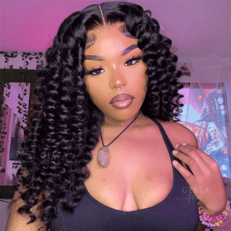 Msgem 13x6 HD Lace Bouncy Wand Curls With Voluminous 5x5 Pre - Cut Lace Glueless Wear Go Wig - Msgem Hair