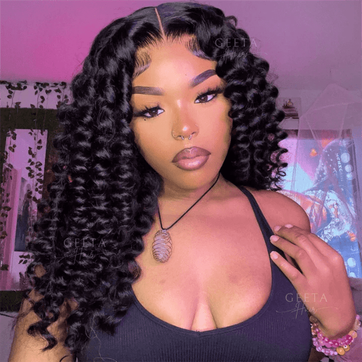 Msgem 13x6 HD Lace Bouncy Wand Curls With Voluminous 5x5 Pre - Cut Lace Glueless Wear Go Wig - Msgem Hair