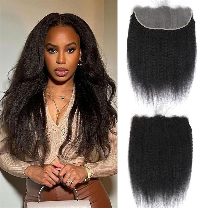 Msgem 13x6 HD Transparent Lace Frontal Kinky Straight Ear to Ear Lace Frontal Natural Hairline - Msgem Hair