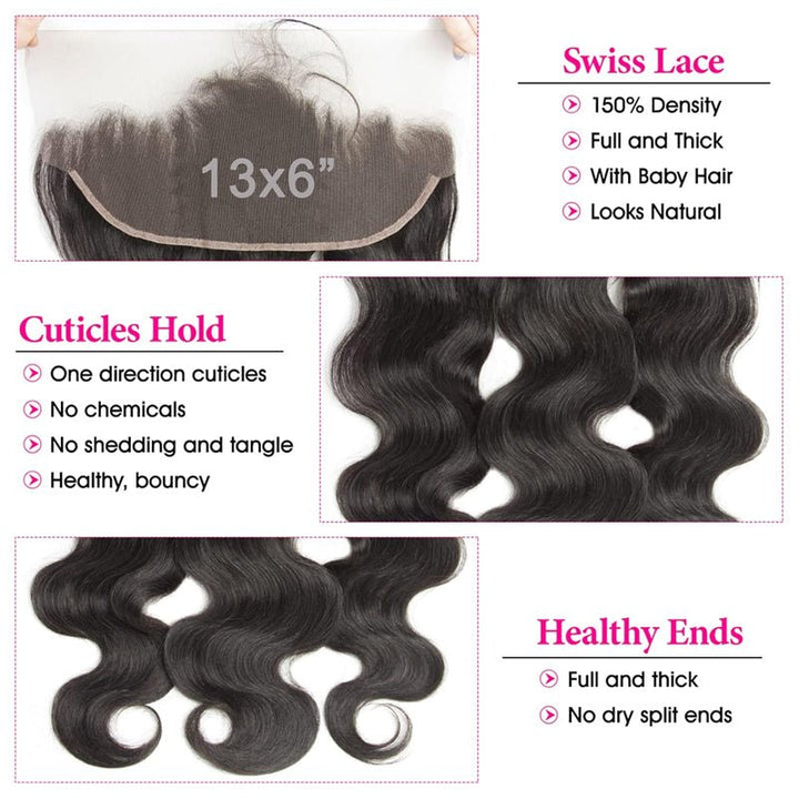 Msgem 13x6 Lace Frontal Body Wave HD Transparent Frontal Ear to Ear with Baby Hair - Msgem Hair