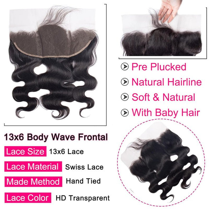 Msgem 13x6 Lace Frontal Body Wave HD Transparent Frontal Ear to Ear with Baby Hair - Msgem Hair
