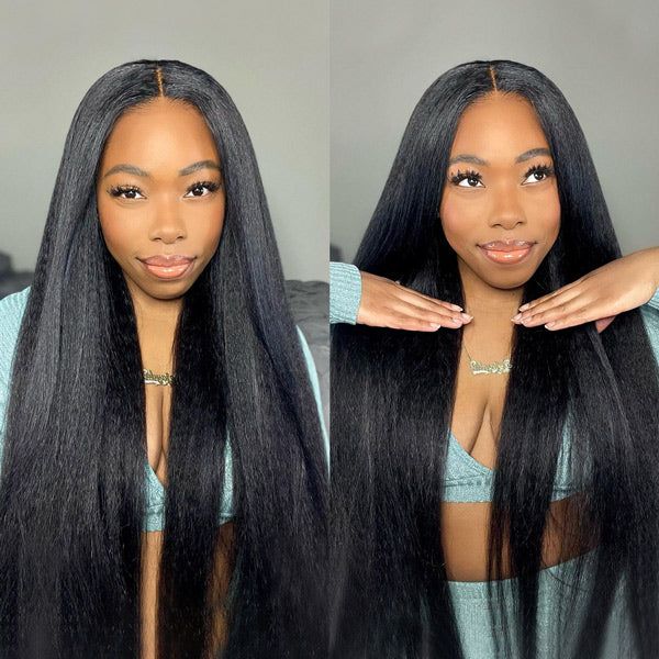 Msgem 13x6 Lace Frontal Human Hair Wig 180%Hair Density Kinky Straight Human Hair Wigs - Msgem Hair