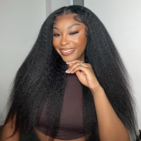 Msgem 13x6 Lace Frontal Human Hair Wig 180%Hair Density Kinky Straight Human Hair Wigs - Msgem Hair