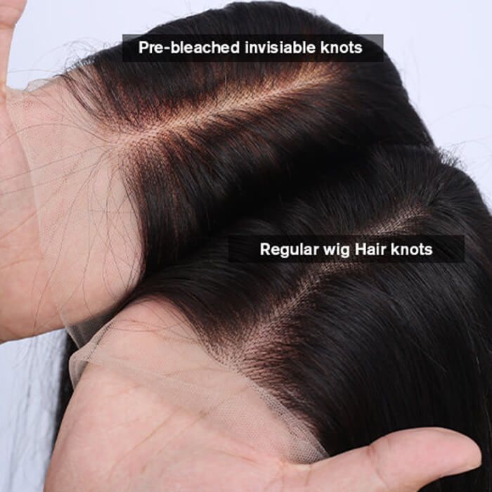 Msgem 13x6 Lace Frontal Wig 250% Density Human Hair Deep Wave Pre Plucked Hairline Full and Thick Virgin Human Hair