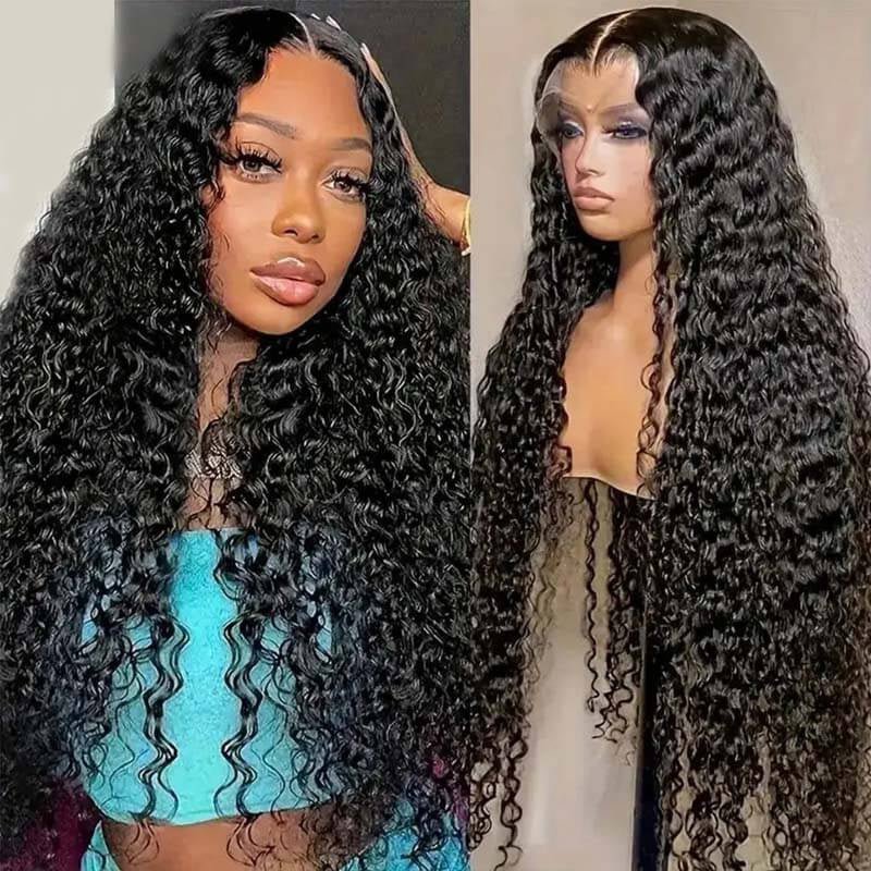 Msgem 13x6 Lace Frontal Wig Human Hair Deep Wave Pre Plucked Hairline 180% Density Virgin Human Hair - Msgem Hair