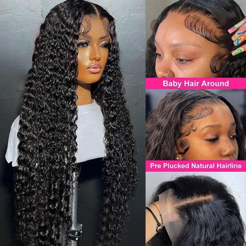 Msgem 13x6 Lace Frontal Wig Human Hair Deep Wave Pre Plucked Hairline 180% Density Virgin Human Hair - Msgem Hair