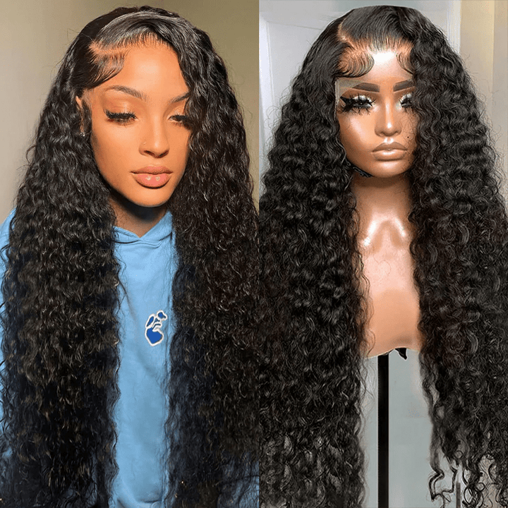 Msgem 13x6 Lace Frontal Wig Human Hair Deep Wave Pre Plucked Hairline 180% Density Virgin Human Hair - Msgem Hair