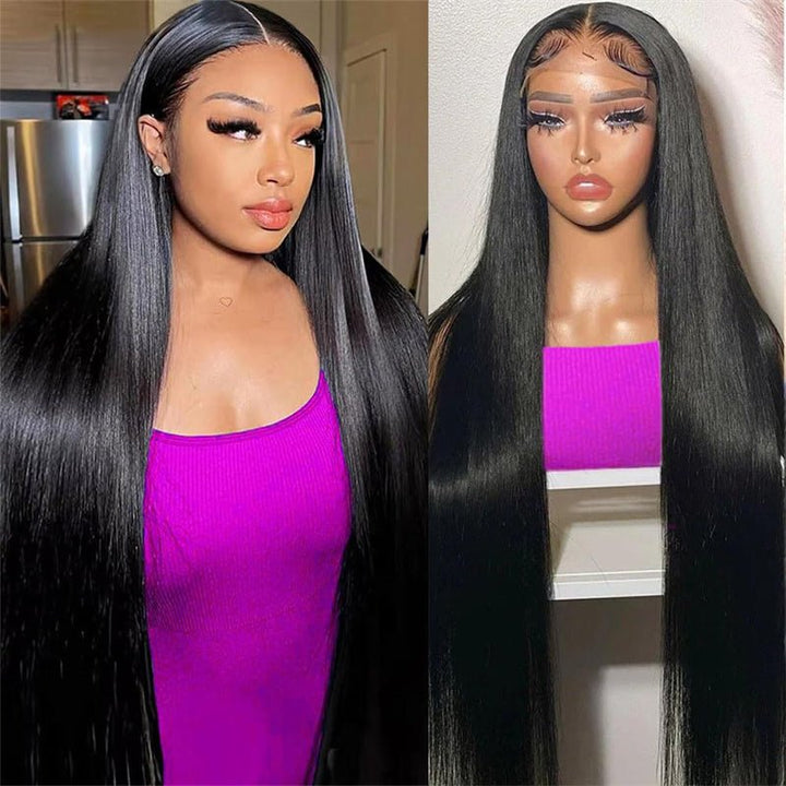 Msgem 13X6 Lace Frontal Wigs Human Hair Transparent Lace Straight Long inches Brazilian Virgin Hair - Msgem Hair