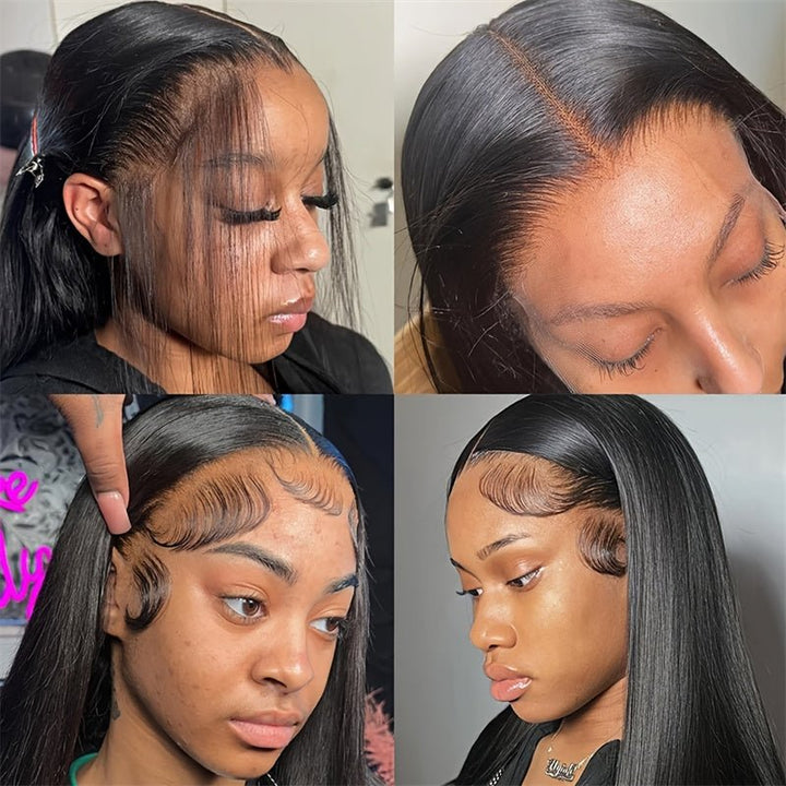 Msgem 13X6 Lace Frontal Wigs Human Hair Transparent Lace Straight Long inches Brazilian Virgin Hair - Msgem Hair