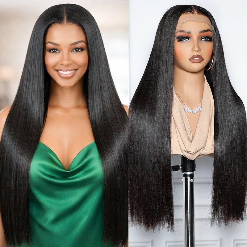Msgem 13x6 Lace Frontal Wigs Straight Hair Skinlike HD Lace Human Hair Wigs Long Inches Brazilian Virgin Hair - Msgem Hair